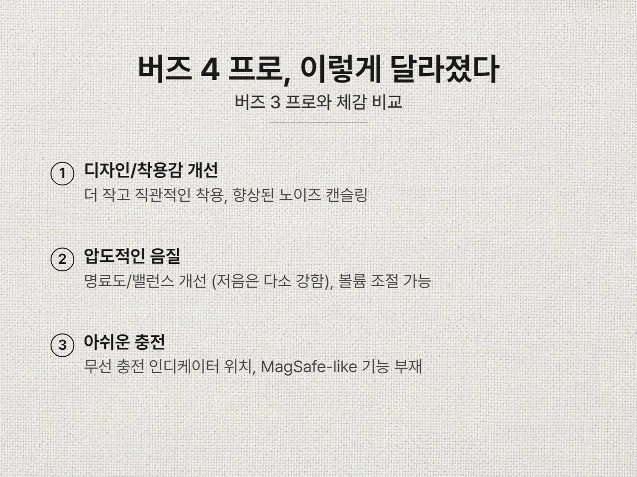 갤럭시 버즈 4 프로, 3 프로 유저의 압도적 만족감!